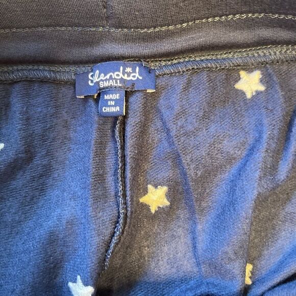 SPLENDID Embroidered Stars Knit Joggers in Blue.Size S - Picture 10 of 12